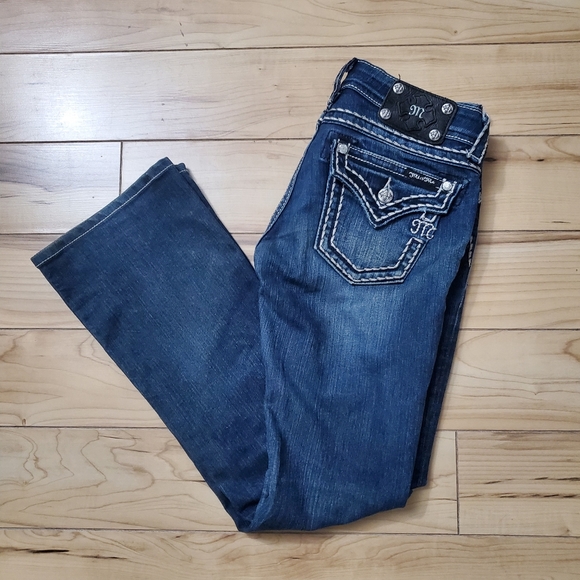 Miss Me Boot Embroidered Jeans Sz 